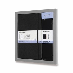 Skicář Moleskine - tvrdé desky L, dárková sada s grafitovými tužkami - Reklamnepredmety