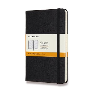 Zápisník Moleskine - tvrdé dosky M, linajkový, výber farieb červená - Reklamnepredmety