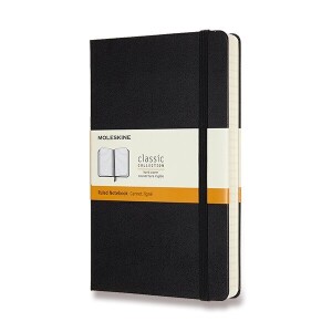 Zápisník Moleskine Expanded - tvrdé desky, L, linkovaný — černá
