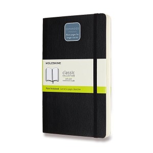 Zápisník Moleskine Expanded - měkké desky, L, čistý — černá
