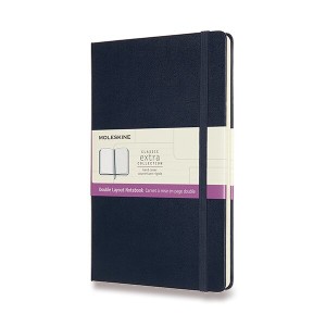 Zápisník Moleskine - tvrdé desky L, linkovaný-čistý, výběr barev modrý - Reklamnepredmety