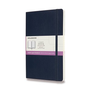 Zápisník Moleskine - měkké desky L, linkovaný-čistý, výběr barev modrý - Reklamnepredmety