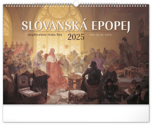 Nástěnný kalendář Slovanská epopeje – Alfons Mucha 2025, 48 × 33 cm - Reklamnepredmety