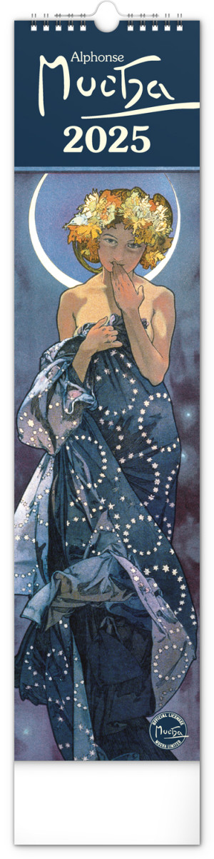 Nástěnný kalendář Alfons Mucha CZ/SK 2025, 12 × 48 cm - Reklamnepredmety