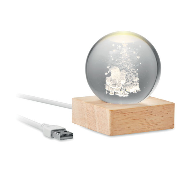 Křišťálová svítící koule SANTA LIGHT
