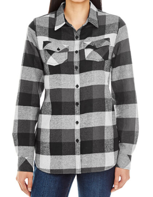 BU5210 Women`s Woven Plaid Flannel Shirt - Reklamnepredmety