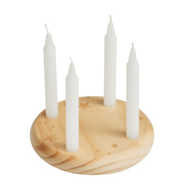 Malý dřevěný adventní věnec 4-CHRISTMAS