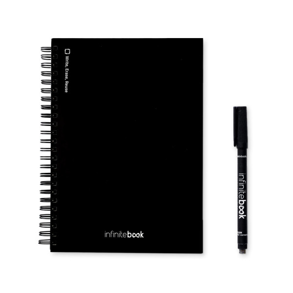 STARTER KIT INFINITEBOOK A5. Sada obsahuje A5 "Infinitebook", čistící sadu, popisovač a držák popisovačů