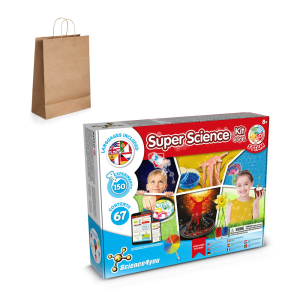 6 in 1 Super Science Kit III. Vzdělávací hra pro děti dodává se s dárkovou taškou z kraftového papíru (115 g/m²)