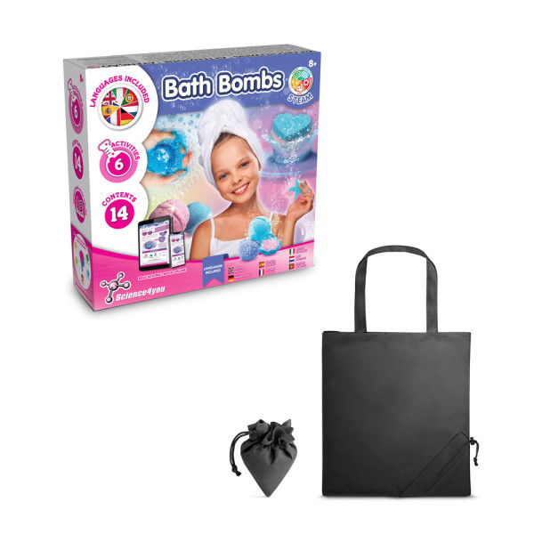 Bath Bombs Kit V. Vzdělávací hra pro děti dodávané se skládací dárkovou taškou 190t