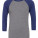 CV3200 Unisex 3 / 4 Sleeve Baseball T-Shirt - CV3200-Grey-Navy-Triblend-(Heather) - variant 