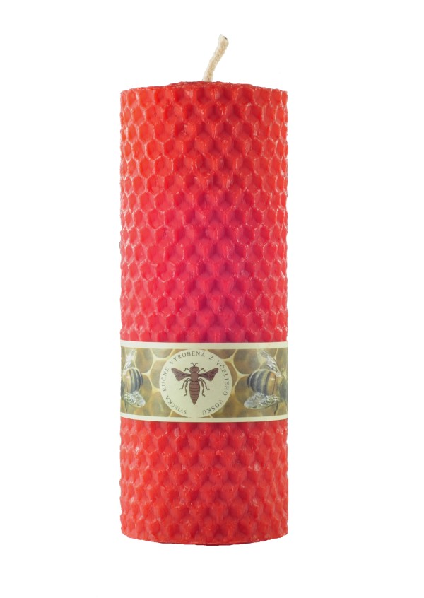 Červená válcovitá svíčka 120 mm