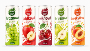 100% ovocná šťáva 250 ml — barevná