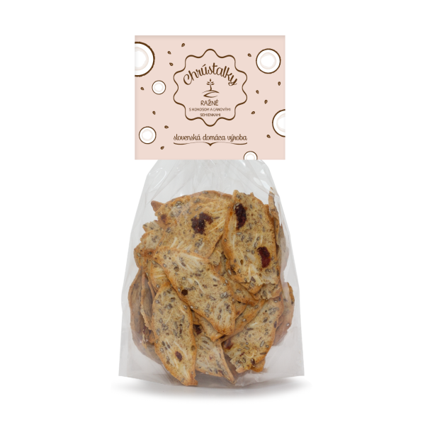 Chrústalky žitné s kokosem a lněnými semínky, 80g
