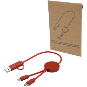 Citala 5 v 1 datový synchronizační a rychlonabíjecí 27W kabel  z recyklovaného plastu, 30 cm - Reklamnepredmety