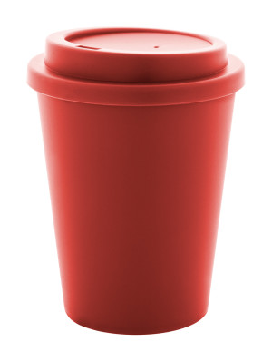 Dvoustěnný termo hrnek izolovaný PP plastem s víčkem k pití. 300 ml. - Reklamnepredmety