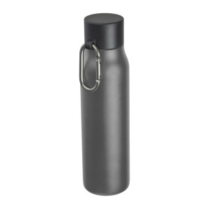 Dvoustěnná láhev s karabinou, 600 ml - Reklamnepredmety