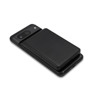 YUKI magnetická powerbanka 5 000 mAh s bezdrátovým nabíjením, černá - Reklamnepredmety