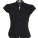 K727 Poplin Contintental Blouse Mandarin Collar Cap Sleeve - K727-Black - variant Ls 1000097168