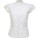 K727 Poplin Contintental Blouse Mandarin Collar Cap Sleeve - K727-White - variant Ls 1000097175