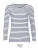 L01403 Women´s Long Sleeve Striped T-Shirt Marine - L01403_White_Navy - variant Ls 1000112860