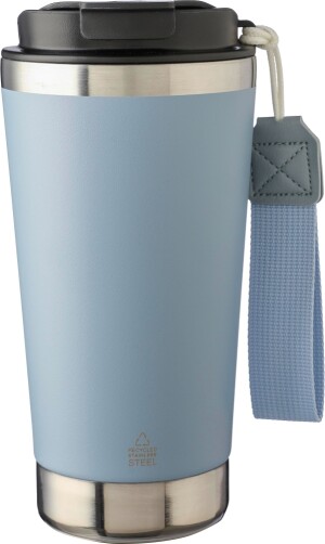 Dvoustěnný hrnek z recyklované nerezové oceli 500 ml Kayla - Reklamnepredmety