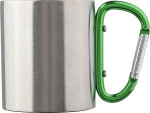 Dvoustěnný nerezový hrnek o objemu 200ml s karabinou - Reklamnepredmety