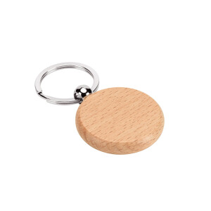 STEWIE ROUND. Kulatý přívěsek na klíče z bukového dřeva - Reklamnepredmety