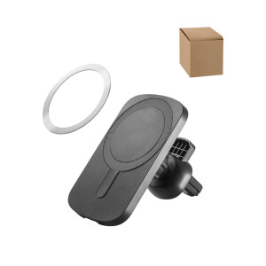 KOCH. Držák smartphonu do auta s bezdrátovou magnetickou nabíječkou 15W ve recyklovaného ABS (100% rABS) - Reklamnepredmety