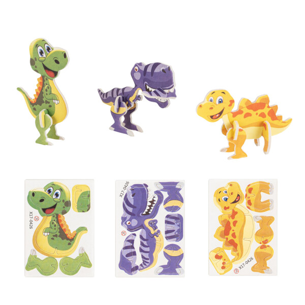 DINOSAURUS. 3D puzzle z papíru a EVA ve tvaru dinosaura