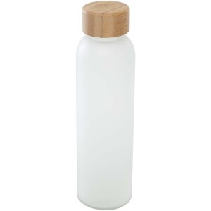 Láhev Lume o objemu 500 ml, z matného sodnovápenatého skla s bambusovým víčkem - Reklamnepredmety