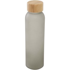 Láhev Lume o objemu 500 ml, z matného sodnovápenatého skla s bambusovým víčkem - Reklamnepredmety