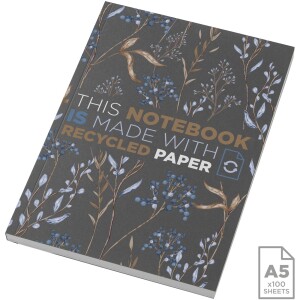Recyklovaný blok Novella Austen s měkkou vazbou A5 – 100 listů - Reklamnepredmety