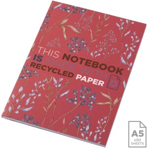 Recyklovaný poznámkový blok Novella Austen s měkkou vazbou formátu A5 – 50 listů - Reklamnepredmety