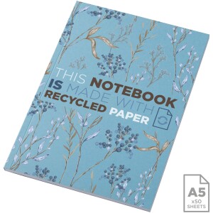 Recyklovaný poznámkový blok Novella Austen s měkkou vazbou formátu A5 – 50 listů - Reklamnepredmety