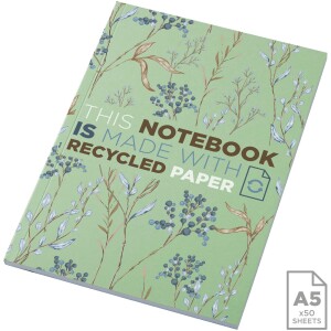 Recyklovaný poznámkový blok Novella Austen s měkkou vazbou formátu A5 – 50 listů - Reklamnepredmety
