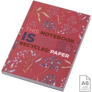 Recyklovaný poznámkový blok Novella Austen s měkkou vazbou formátu A6 – 100 listů - Reklamnepredmety