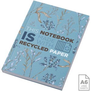 Recyklovaný poznámkový blok Novella Austen s měkkou vazbou formátu A6 – 100 listů - Reklamnepredmety