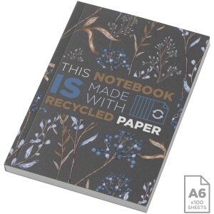 Recyklovaný poznámkový blok Novella Austen s měkkou vazbou formátu A6 – 100 listů - Reklamnepredmety