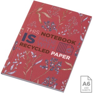 Recyklovaný poznámkový blok Novella Austen formátu A6 s měkkou vazbou – 50 listů - Reklamnepredmety