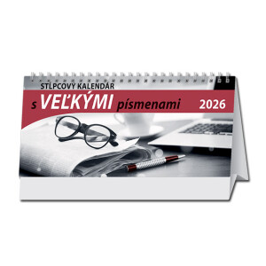 Stolní kalendář Sloupcový kalendář s velkými písmeny 2026 - Reklamnepredmety