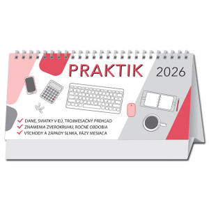 Stolní kalendář Praktik stolní sloupcový 2026 - Reklamnepredmety