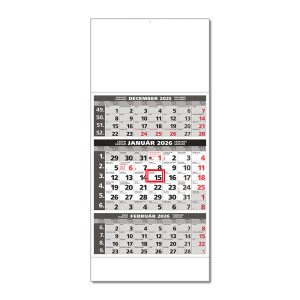 Plánovací kalendář STANDARD 3M šedý 2026 - Reklamnepredmety