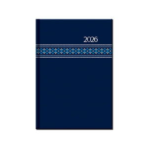 Týdenní diář A5 FOLK modrý 2026 - Reklamnepredmety