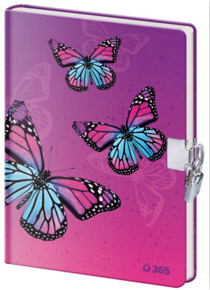 Památník 13x18 cm se zámkem - Butterfly - Reklamnepredmety