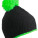 MB7964 Pompon Hat with Contrast Stripe - MB7964-Black-Neon-Green - variant Ls 1000129081