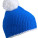 MB7964 Pompon Hat with Contrast Stripe - MB7964-Blue-White - variant Ls 1000129084