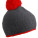 MB7964 Pompon Hat with Contrast Stripe - MB7964-Carbon-Red - variant Ls 1000129085
