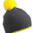 MB7964 Pompon Hat with Contrast Stripe - MB7964-Carbon-Yellow - variant Ls 1000129086