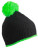 MB7964 Pompon Hat with Contrast Stripe - MB7964_Black_Neon-Green - variant Ls 1000129081